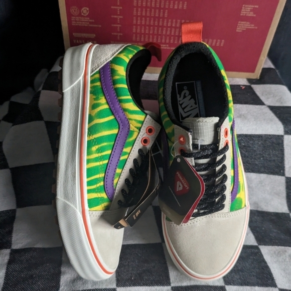 Vans Old Skool MTE 1 Women 8 Tripped Put Trekker White Green Suede Canvas 122024 - Picture 3 of 13